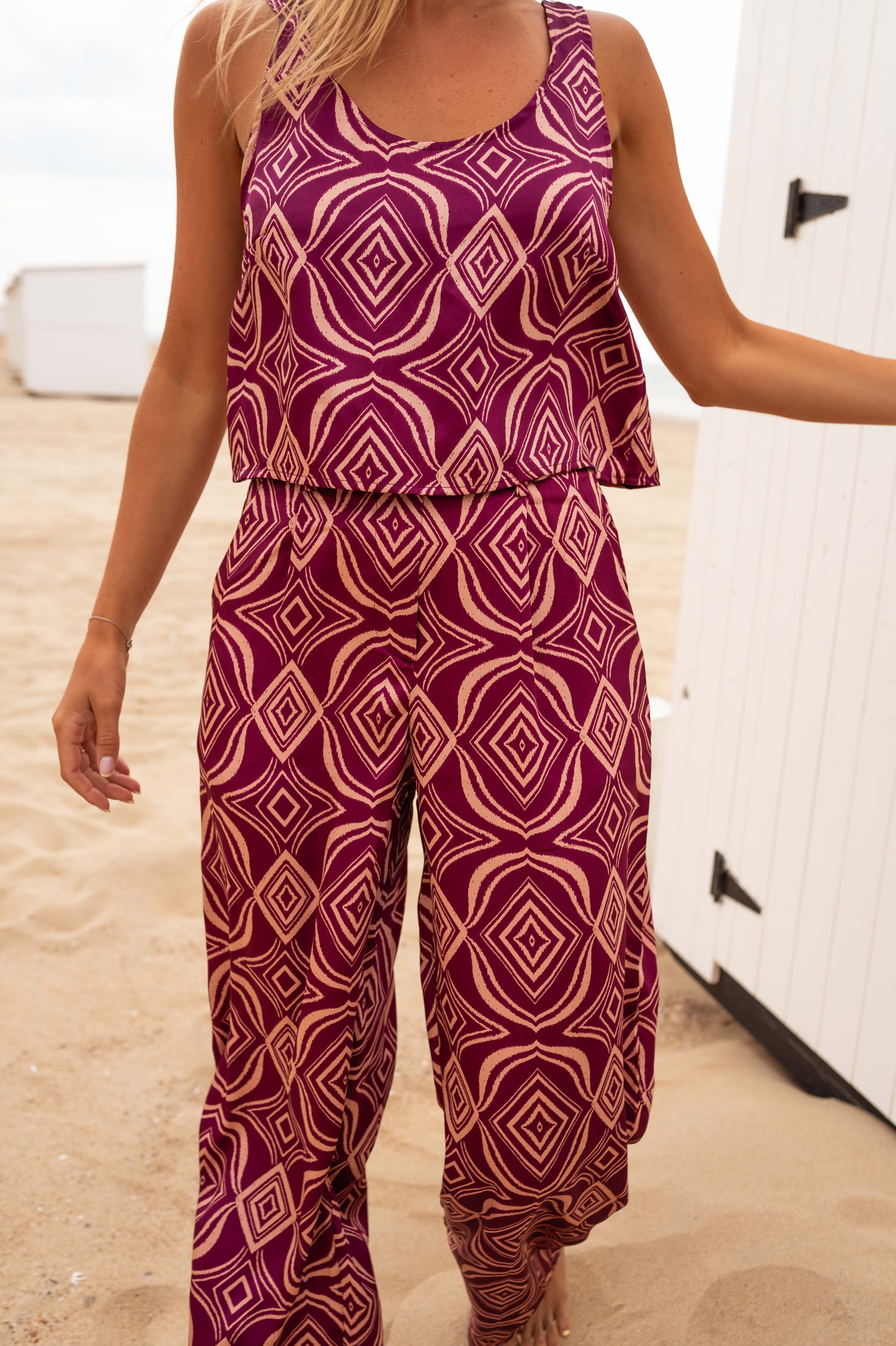 Purple Patterned Telio Pants