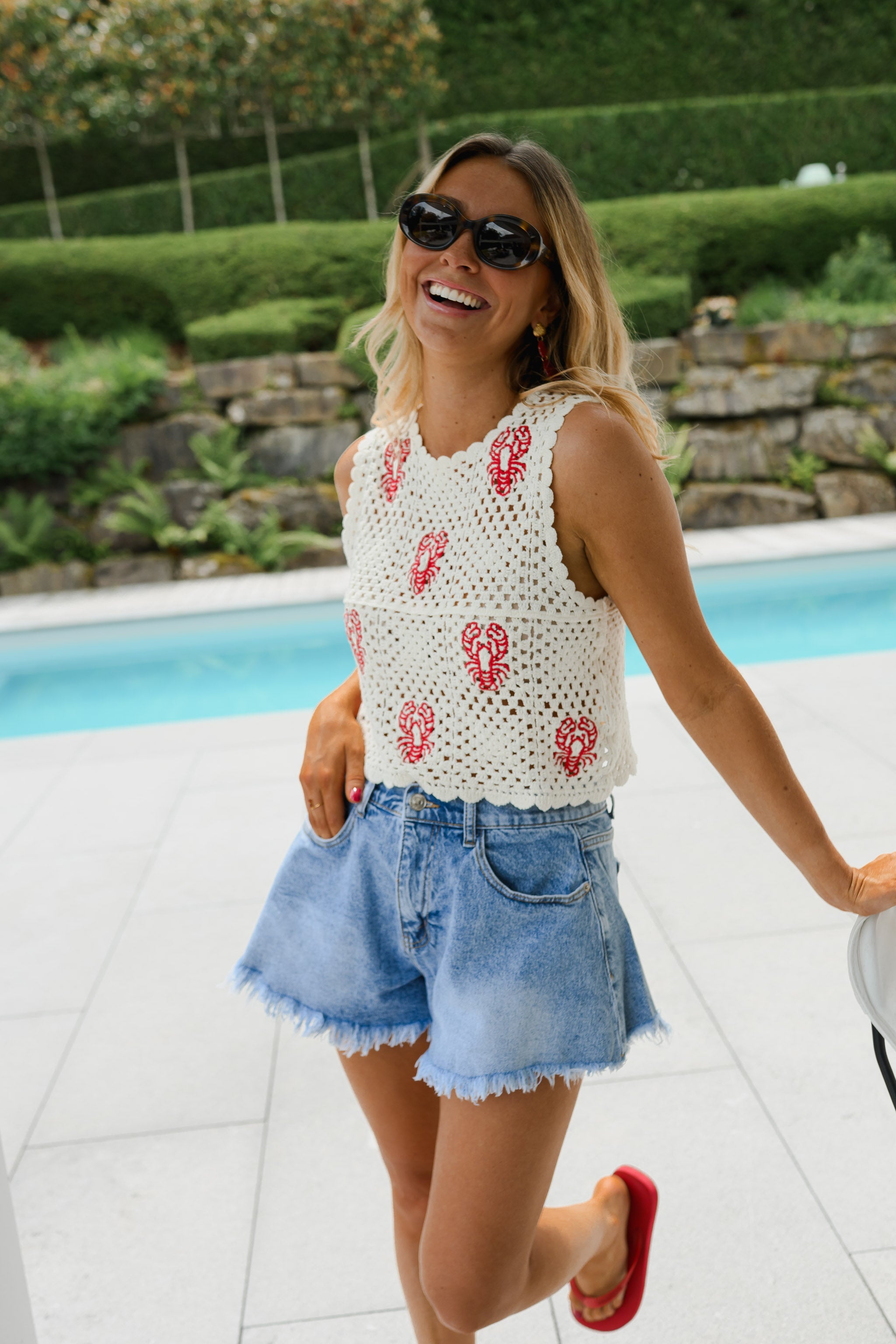 Ecru Crochet Sea Top