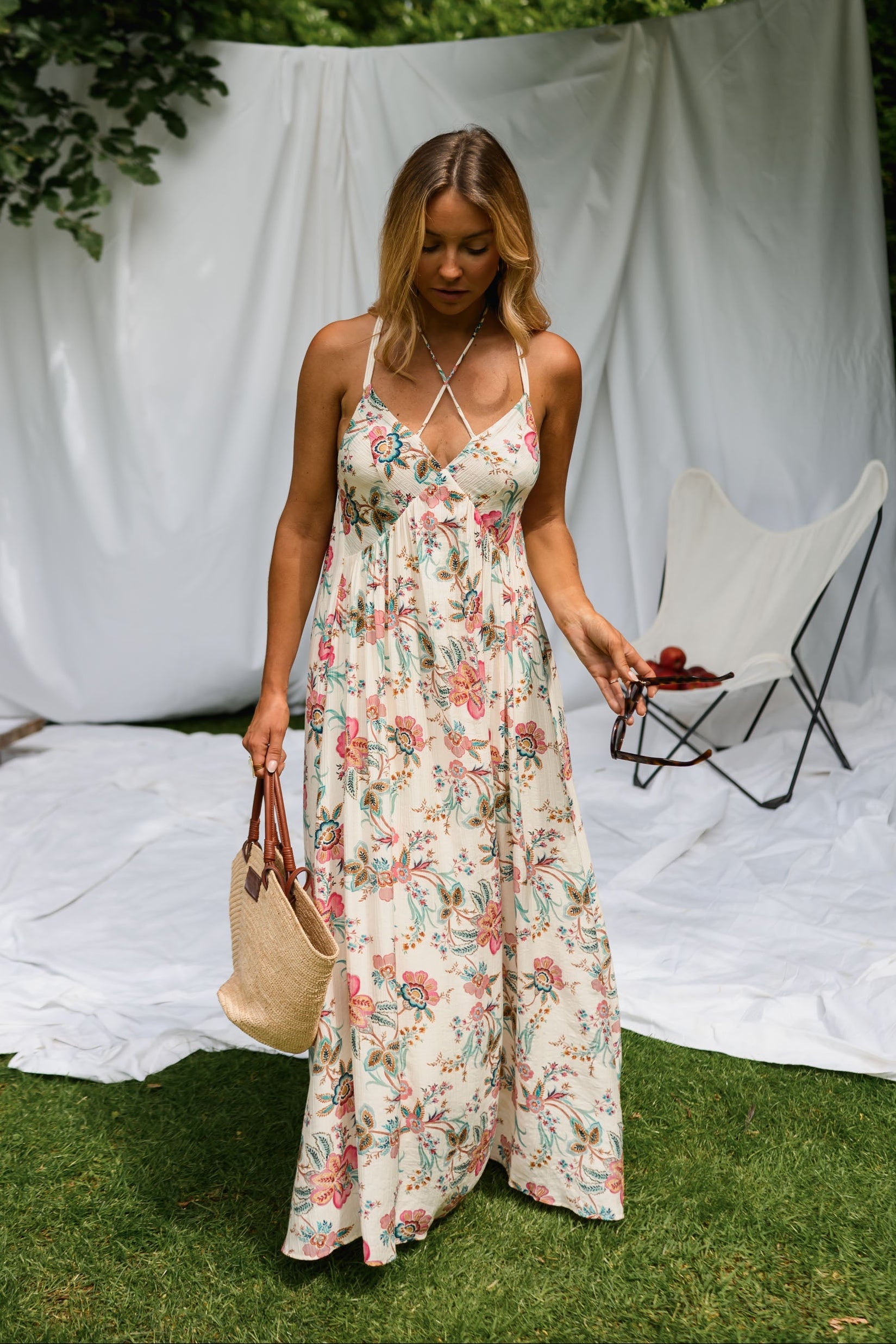 Ecru Floral Della Dress