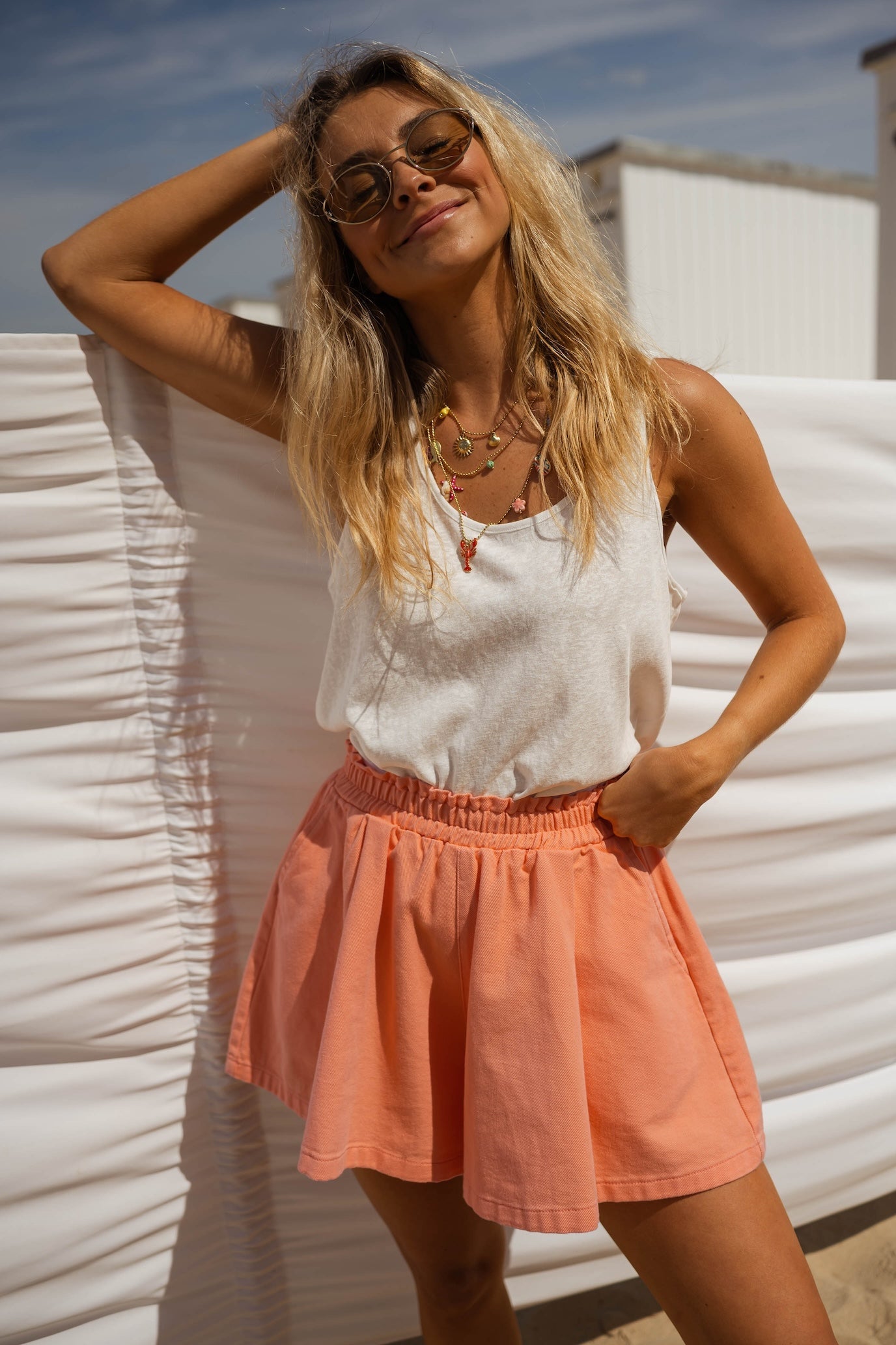 Orange Erica Shorts