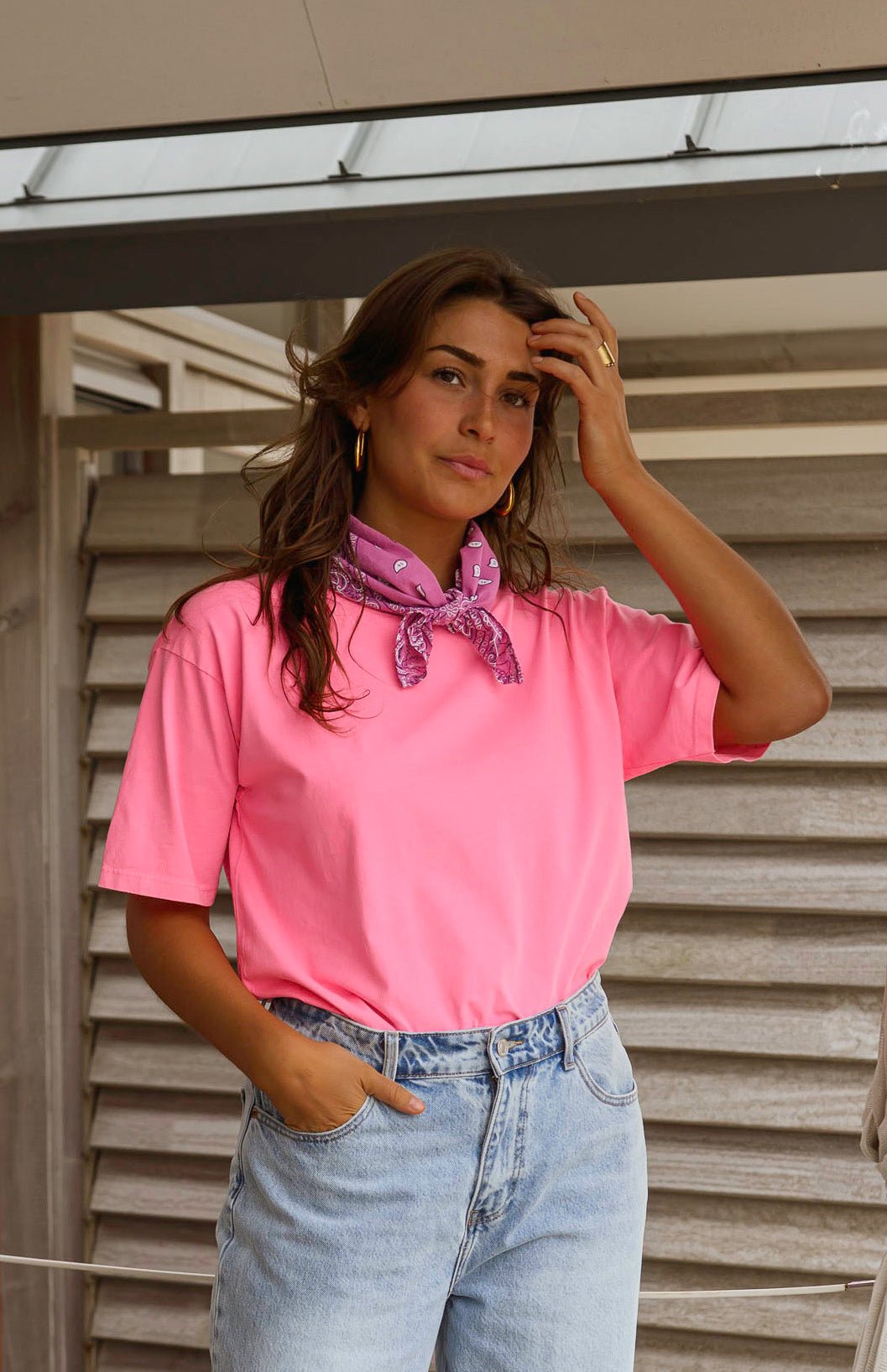 Pink Bandana Denia Scarf