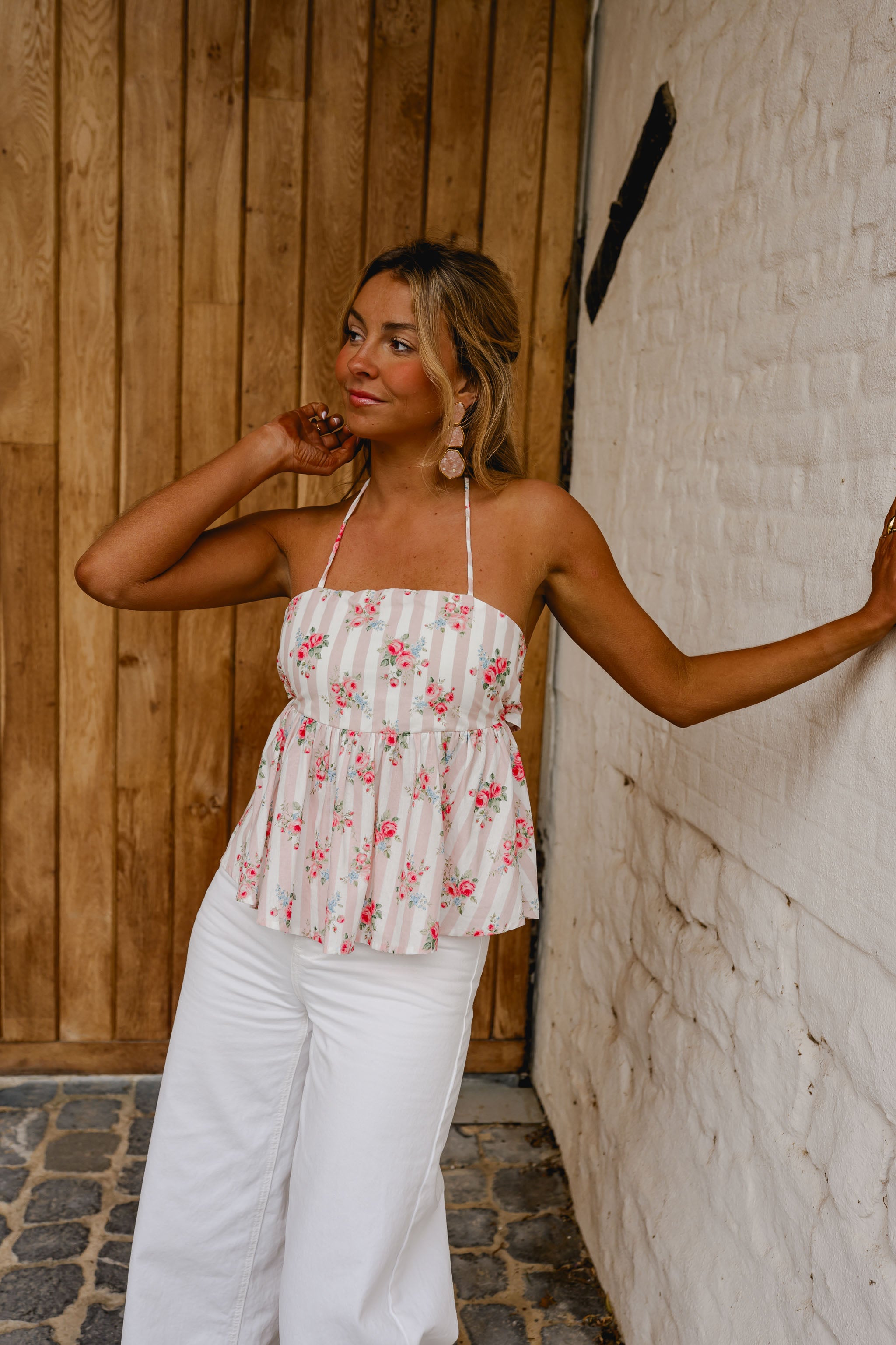 Pink Floral Nonoh Top