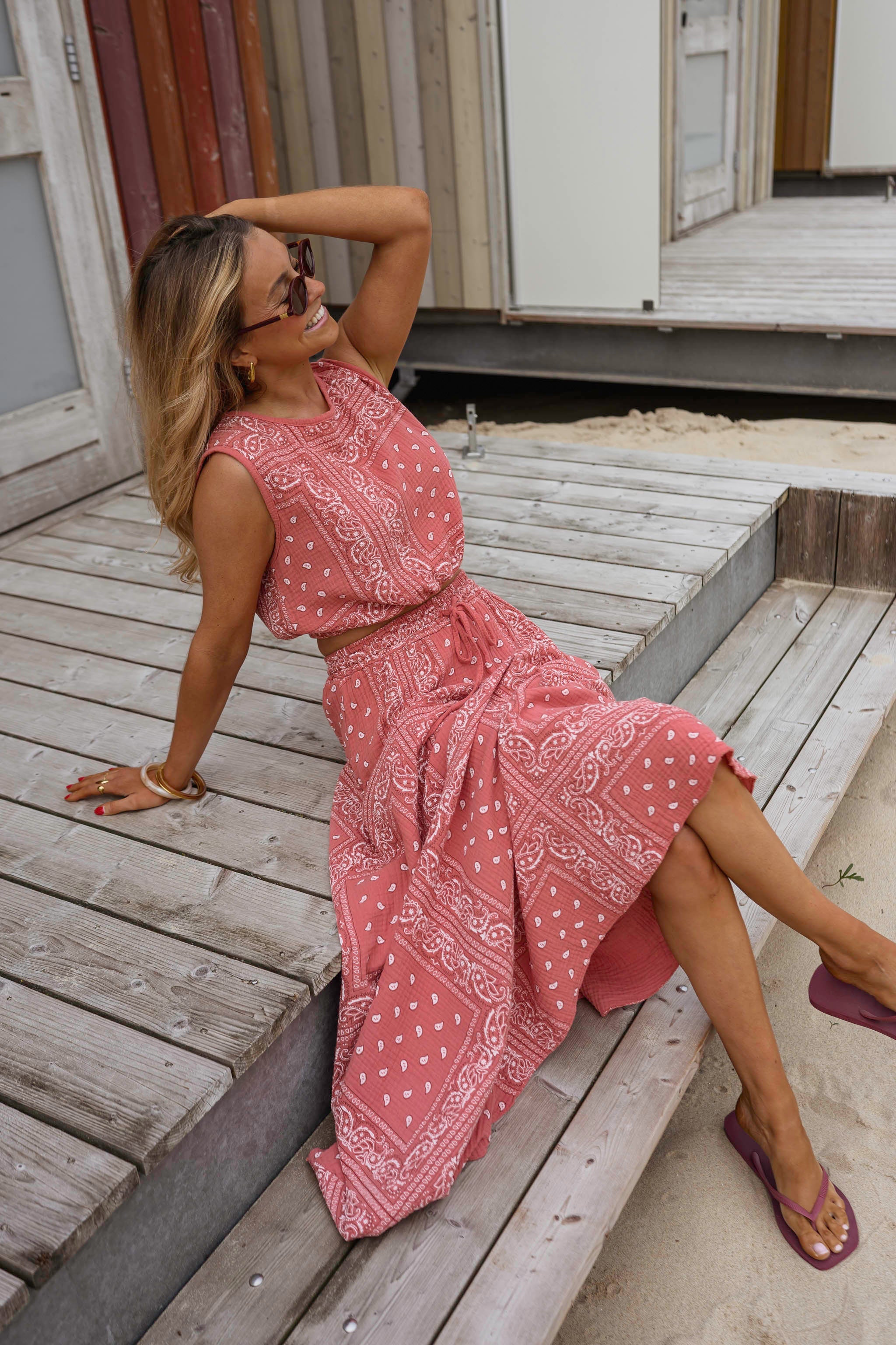 Terracotta Patterned Cesar Skirt
