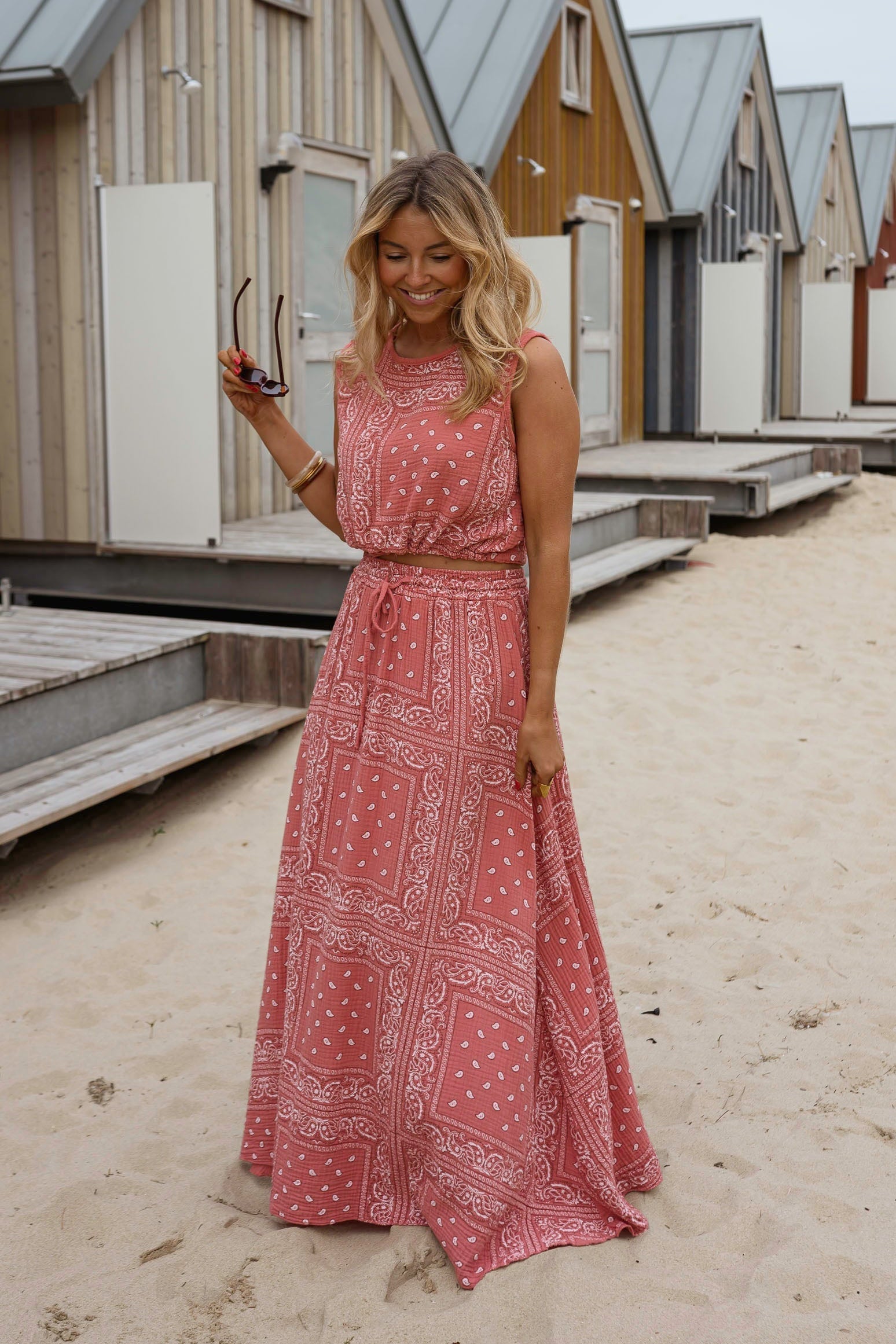 Terracotta Patterned Cesar Skirt