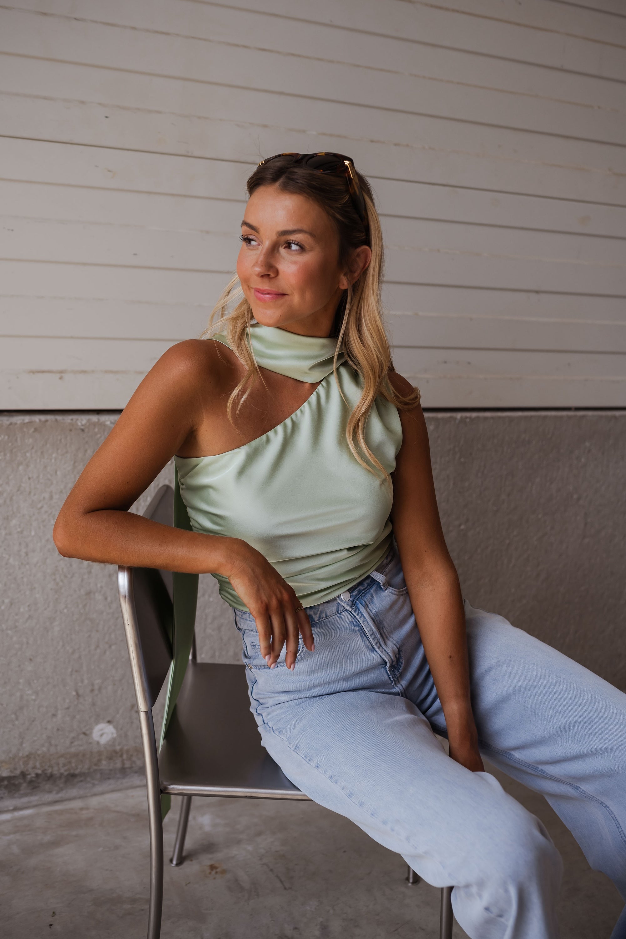 Mint Green Ilga Satin Top