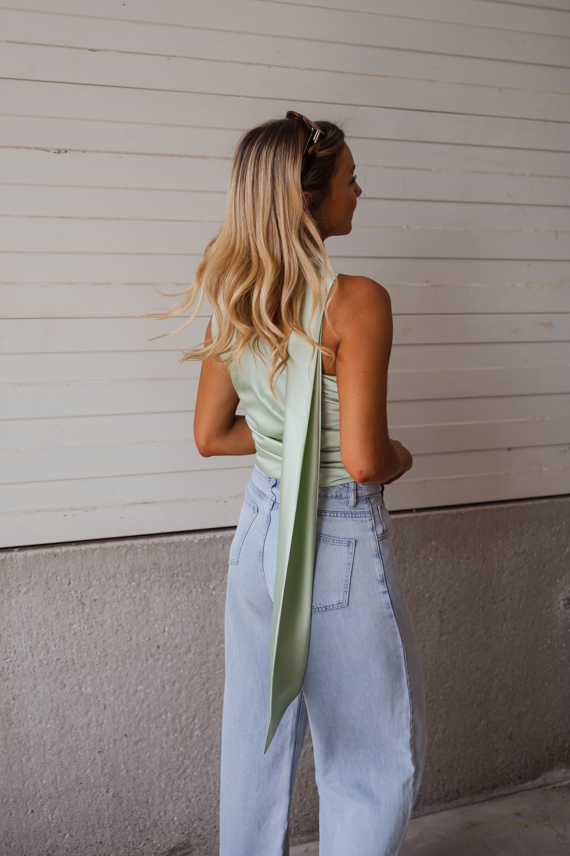 Mint Green Ilga Satin Top