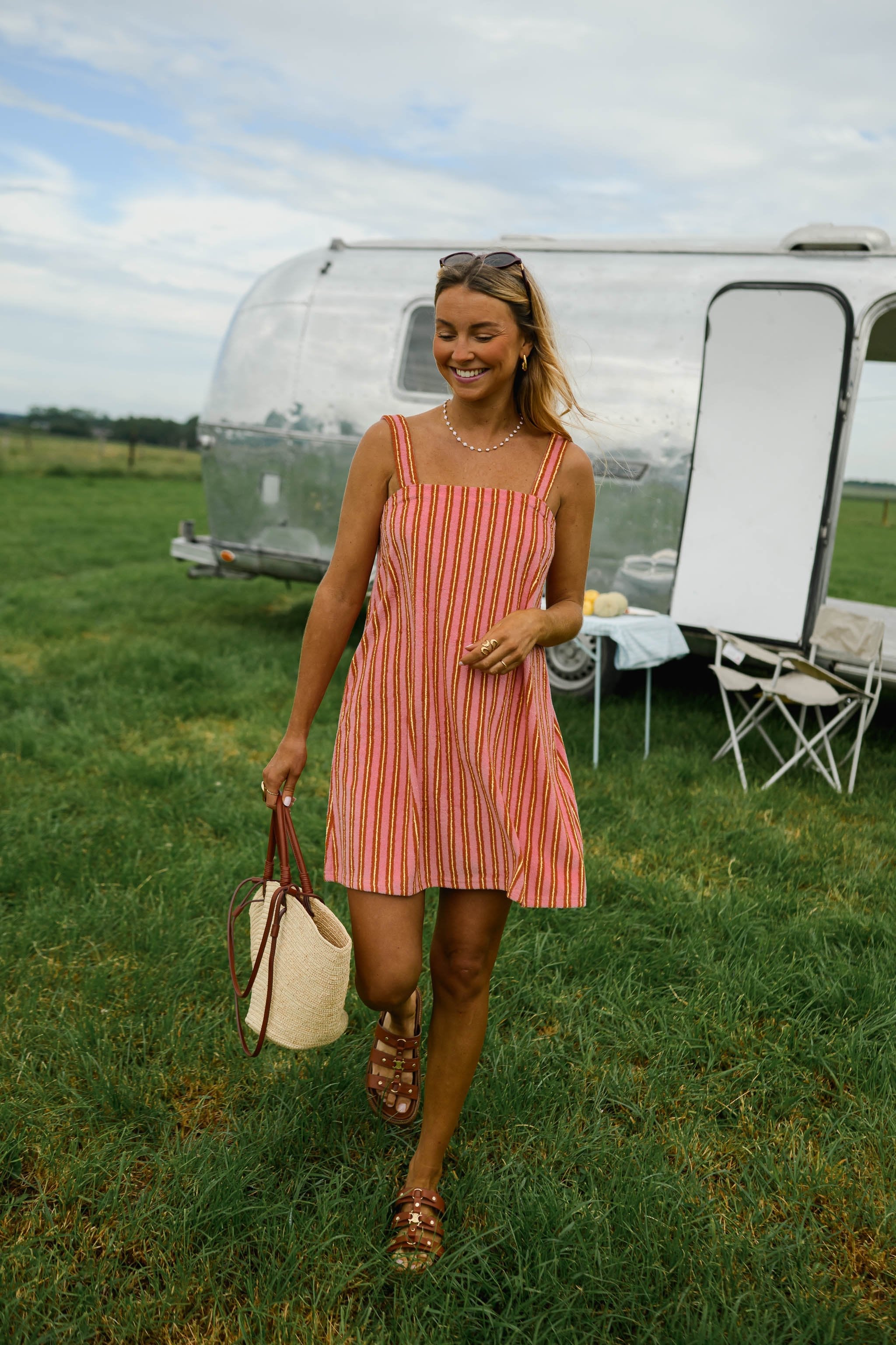 Pink Striped Veronica Dress