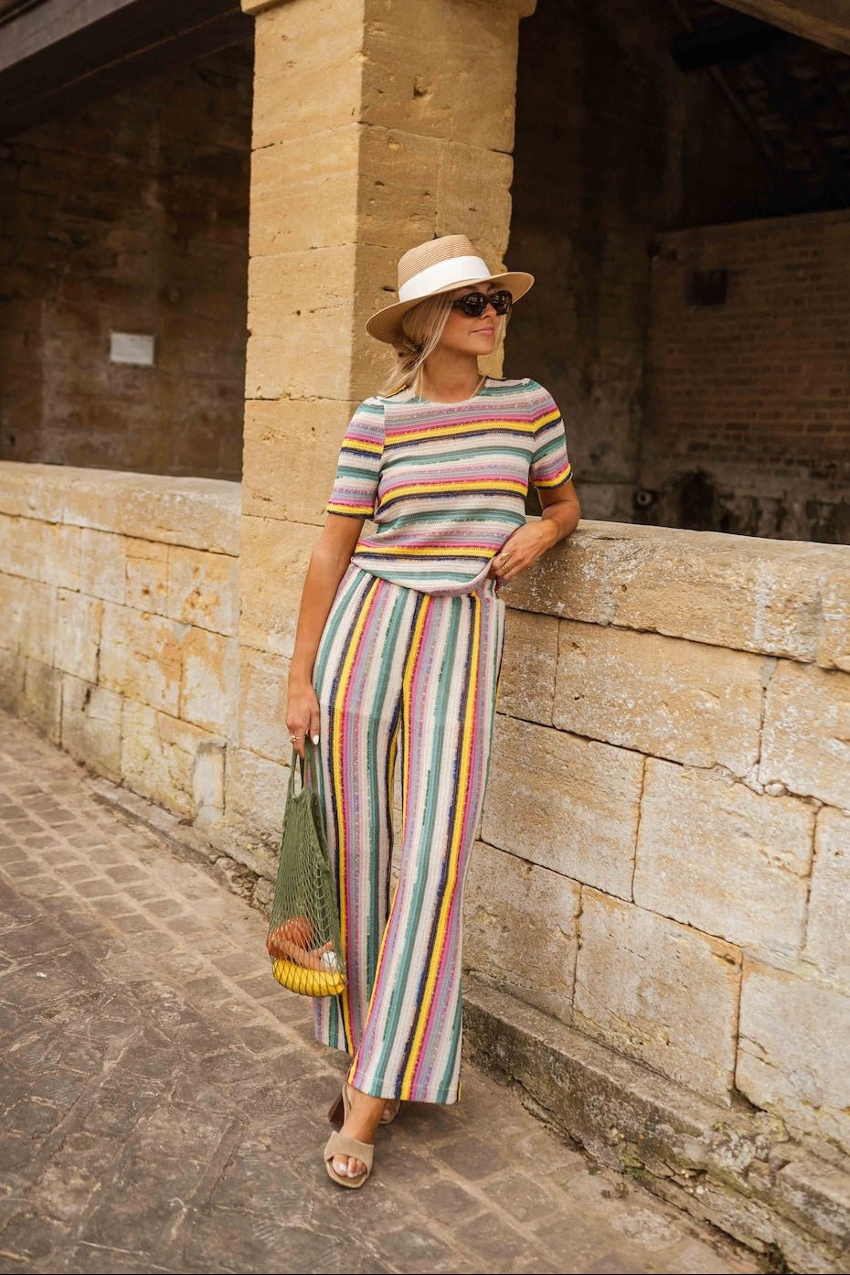 Striped Crochet Gauthier Pants