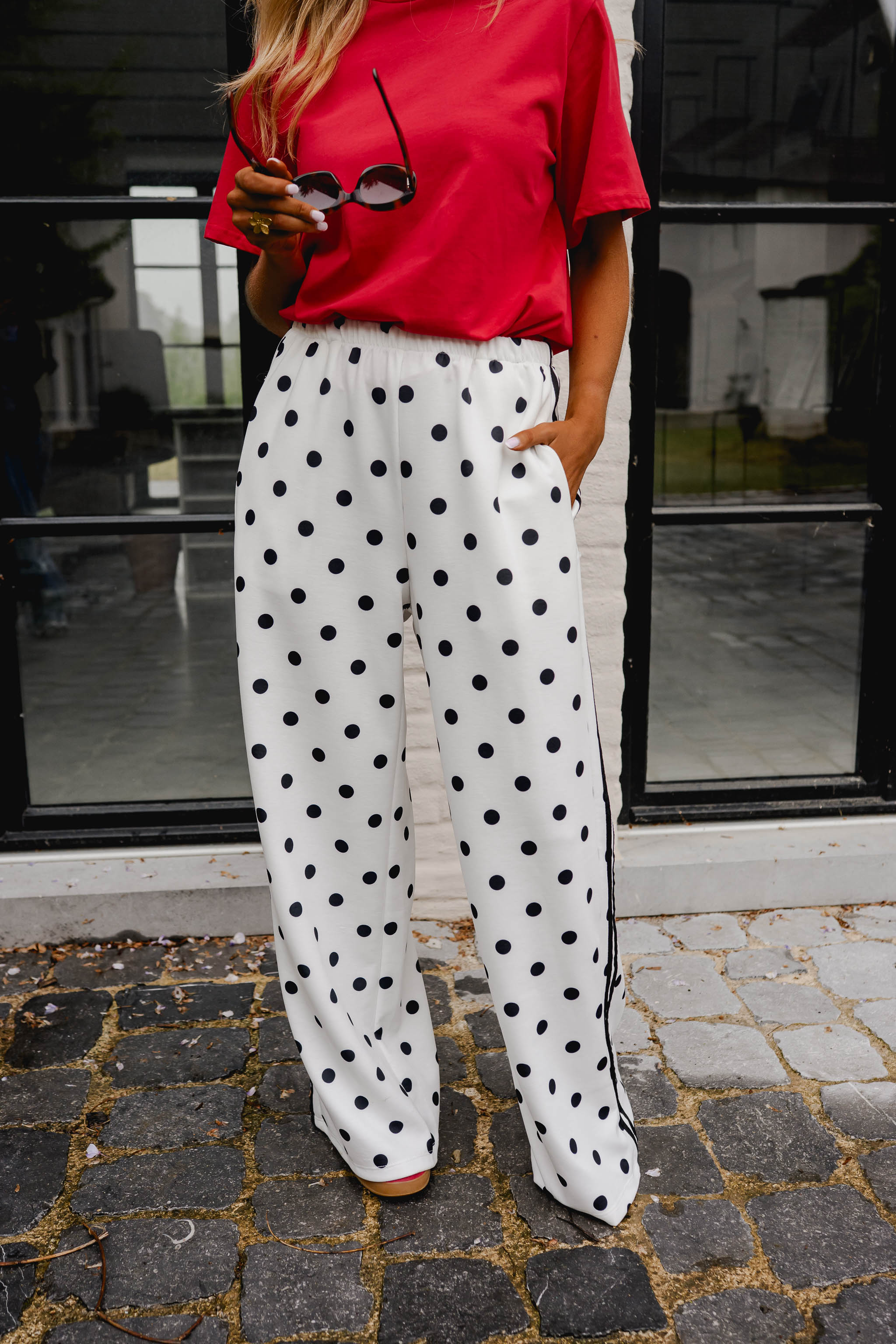 White Polka Dot Loosa Jogggers